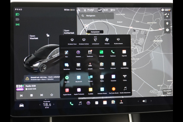 Tesla Model 3 SR+60kWh 325PK AutoPilot FSD.vb Leer PanoDak Adaptive cruise 18" Camera's Elektr.-Stuur+Stoelen+Spiegels+Geheugen+Easy-Entry+Ver Ecc Navigatiesysteem full map LED-a+v Comfortstoel(en) ACC Dual-ECC DAB Voorverwarmen interieur via App Keyless via Telefoonsleutel One-Pedal-Drive Origin. NLse auto !