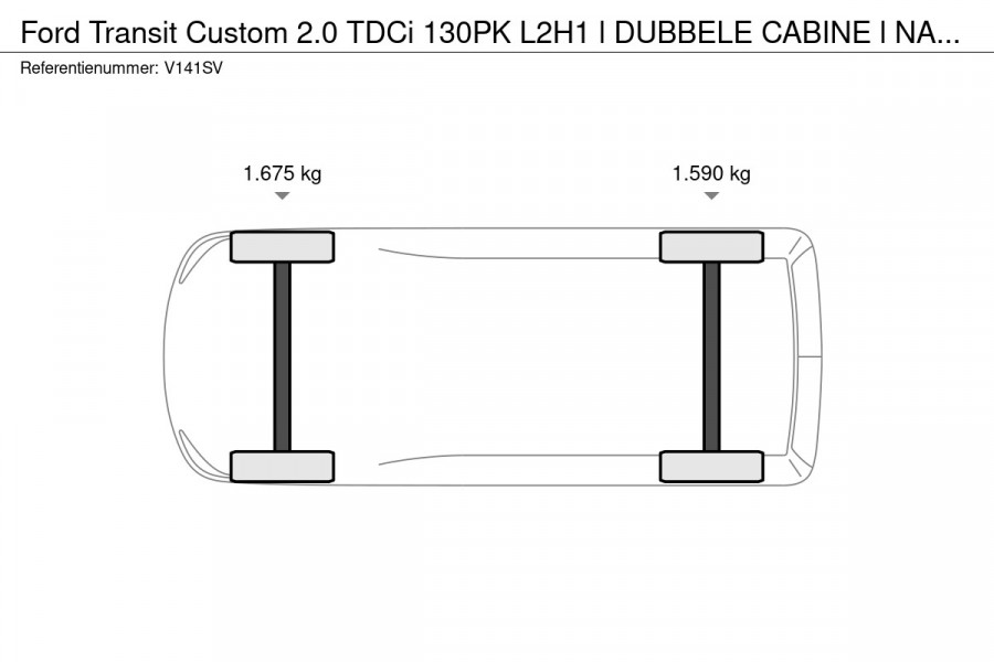 Ford Transit Custom 2.0 TDCi 130PK L2H1 l DUBBELE CABINE l NAVI l AIRCO l TREKHAAK