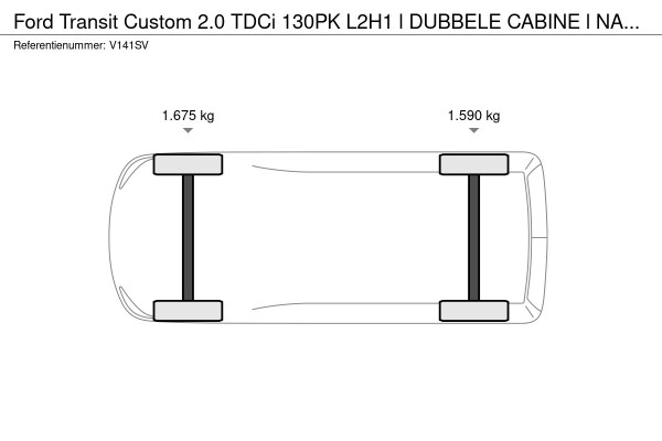 Ford Transit Custom 2.0 TDCi 130PK L2H1 l DUBBELE CABINE l NAVI l AIRCO l TREKHAAK