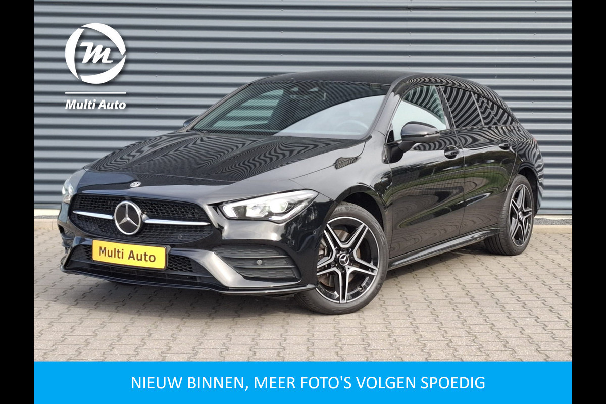 Mercedes-Benz CLA-Klasse Shooting Brake 250 e AMG Night Plug in Hybrid 218pk PHEV | Lederen Alcantara Sportstoelen | Trekhaak af Fabriek | Adaptive Cruise | Apple Carplay | Navigatie | 360 Camera |