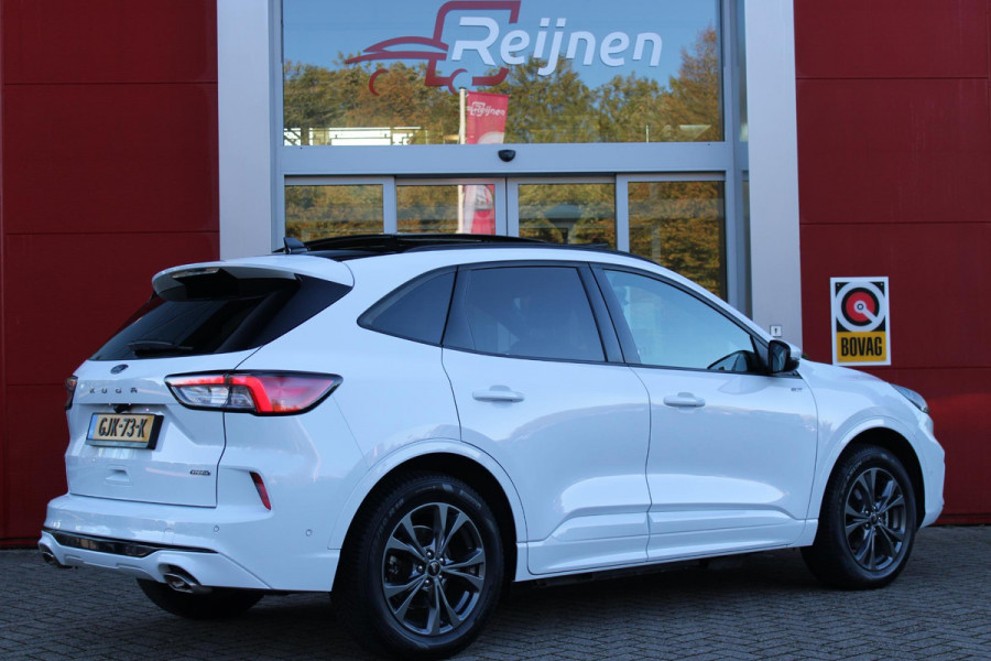 Ford Kuga 2.5 PHEV 225PK AUTOMAAT ST-LINE | ELEKTRISCH WEGKLAPBARE TREKHAAK | ALLE SEASON BANDEN | 360° CAMERA | ELEKTRISCH BEDIENBARE ACHTERKLEP | WINTER PACK: STOEL/STUUR/VOORRUIT VERWARMING | 18" LICHTMETALEN VELGEN | PANORAMISCH SCHUIF/KANTEL DAK | DODEHOEK DETECTIE | ADAPTIVE CRUISE CONTROL | HEAD UP DISPLAY | DEUR BESCHERMERS | DRAADLOZE TELEFOONLADER | ACHTERBANK VERWARMD | KEYLESS ENTRY/START |