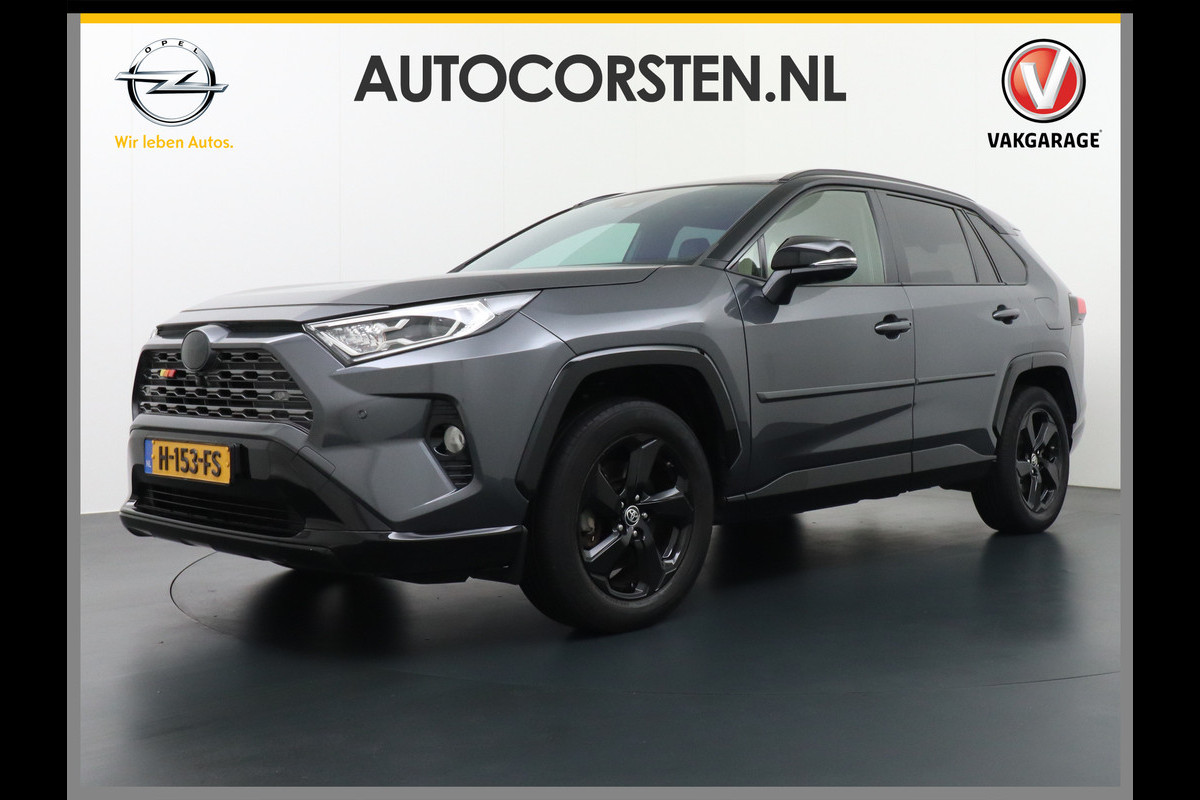 Toyota RAV4 2.5I 222PK AUT. Panorama-dak Hybrid AWD Navi Ecc Trekhaak Cruise Control Adaptief Keyless PDC JBL Soundsystem Stoelverwarming LMV 18" Achterklep-Elektr. Lane-Assist Bi-Tone Black Edition Orig. NLse auto 1650kg trekvermogen!