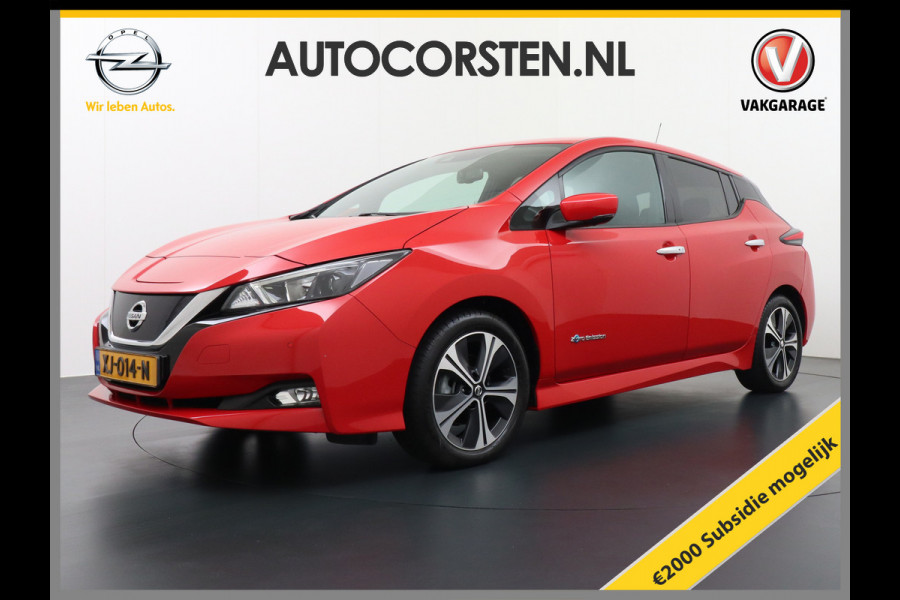 Nissan Leaf €10.395,- Na Subsidie 40 kWh Navi Top-View 360-Camera Adapt.Cruise-ControlAndroid Auto Apple Carplay Keyless Ecc Bluetooth DAB L Verwarmd Lederen Stuur Isofix N-Connecta €2.000,- Subsidie mogelijk