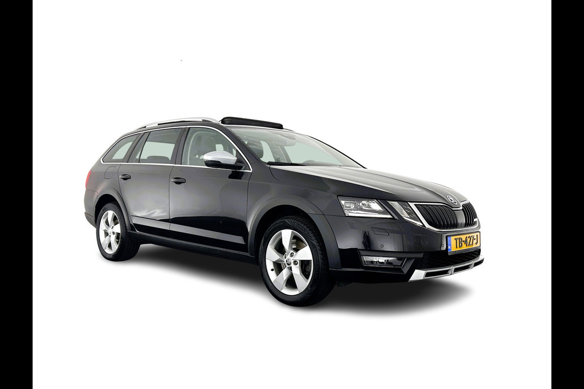 Škoda Octavia Combi 2.0 TDI SCOUT 4x4 Aut.#bijgeluid versnellingsbak#*PANO | FULL-LED | LEATHER-ALCANTARA | NAVI-FULLMAP | AMUNDSEN-AUDIO | COMFORT-SEATS | DAB+ | ECC | PDC | CRUISE | TOWBAR | 17''ALU*