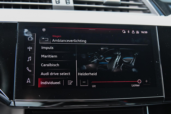 Audi e-tron S quattro 95 kWh. 503 Pk, RS seats, 23'', Pano, Luchtv, Memory, 360 3D, ACC, B&O, CarPlay!