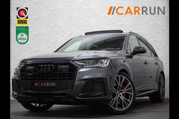 Audi Q7 55 TFSI e S-Line | 360 View | Panorama | ACC | RS-Leder | Trekhaak | Keyless-Entry | LED-Matrix | Luchtvering | Memory | Stoelverwarming V+A | 22'' | Sfeerverlichting | 3-Zone Clima | Lane Assist | Carplay | DAB |