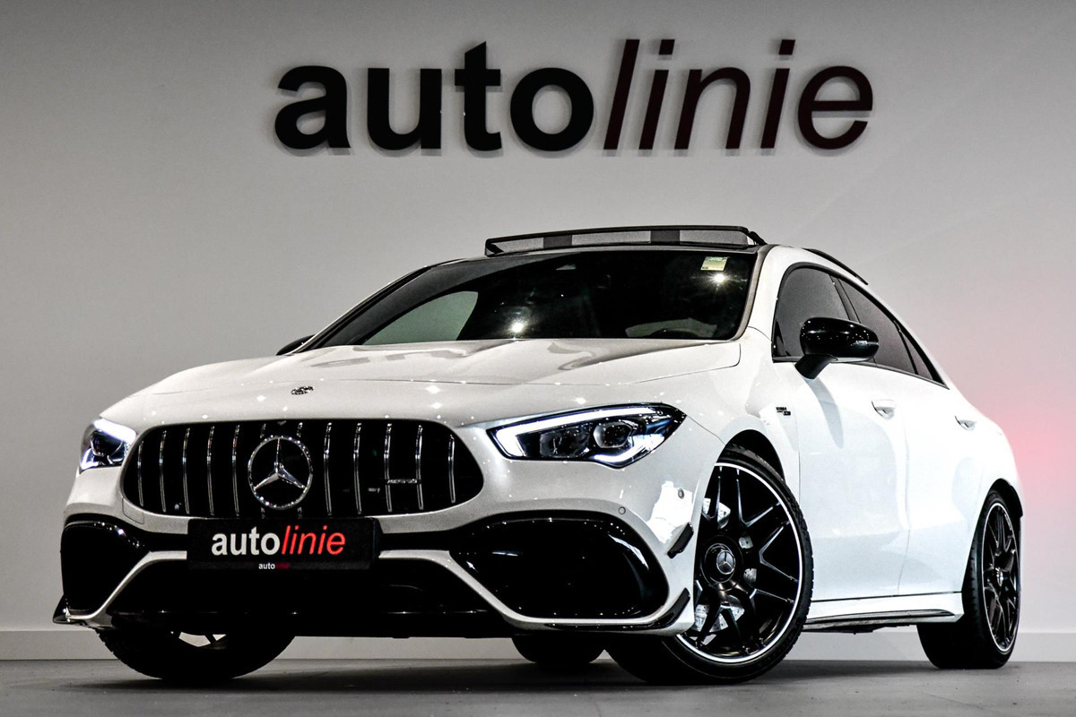 Mercedes-Benz CLA-Klasse AMG 45 S 4MATIC+ Aero, Pano, Schaal, Perf stuur, Burm, Camera, Sfeer!