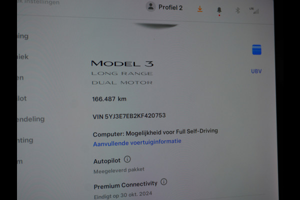 Tesla Model 3 Long Range 75 kWh 463PK FSD-vb. Premium-Audio 4wd 18" AutoPilot Pano.dak Camera Leer Adaptive-Cruise+Stop&Go  PDC-A+Voor Wifi Ec Veel grip door AWD vierwielaandrijving.  Origineel Nederlandse auto ! grootste accu ! tot 16,5 kwh thuis laden, 120kw/h snelladen per uur !