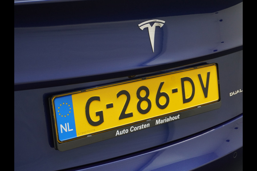 Tesla Model 3 Long Range 75 kWh 463PK FSD-vb. Premium-Audio 4wd 18" AutoPilot Pano.dak Camera Leer Adaptive-Cruise+Stop&Go  PDC-A+Voor Wifi Ec Veel grip door AWD vierwielaandrijving.  Origineel Nederlandse auto ! grootste accu ! tot 16,5 kwh thuis laden, 120kw/h snelladen per uur !