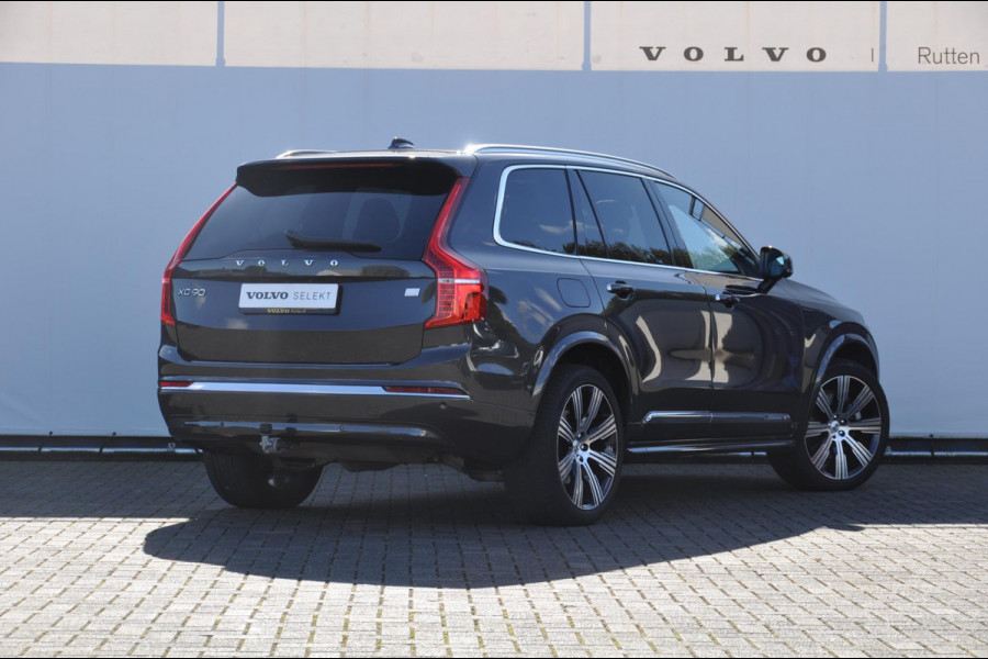 Volvo XC90 T8 455PK Automaat Recharge AWD Ultimate Bright Massage stoelen / Stoelverwarming en ventilatie voor / Luchtvering / Semi-elektrisch inklapbare trekhaak / Head-up display / Bowers & Wilkins Audio / 360 camera / Pilot assist / Adaptive cruise control / Elektrische achterklep / Keyless entry /