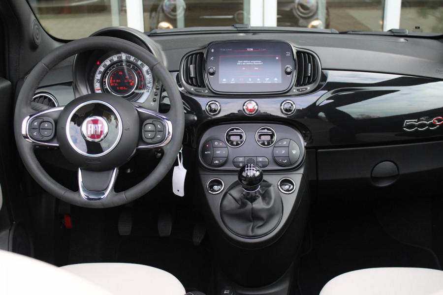 Fiat 500C 1.0 Hybrid Dolcevita | APPLE CARPLAY/ANDROID AUTO | DAB+ RADIO | PARKEERSENSOREN ACHTER | LEDEREN BEKLEDING | CLIMATE CONTROL | CRUISE CONTROL | LICHTMETALEN VELGEN | REGEN/LICHT SENSOR |