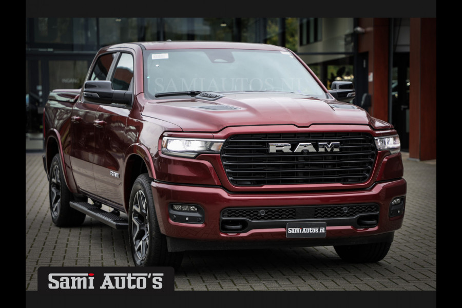 Dodge Ram 2025 LARAMIE SPORT HURRICAN 420PK 636 Nm TWIN TURBO | PRIJS MET LPG EN COVER EN GARANTIE | DUBBELE CABINE | PICK UP | 5 PERSOONS | DC | GRIJSKENTEKEN | Velvet Red Pearl VOORAAD 2218 - 3854