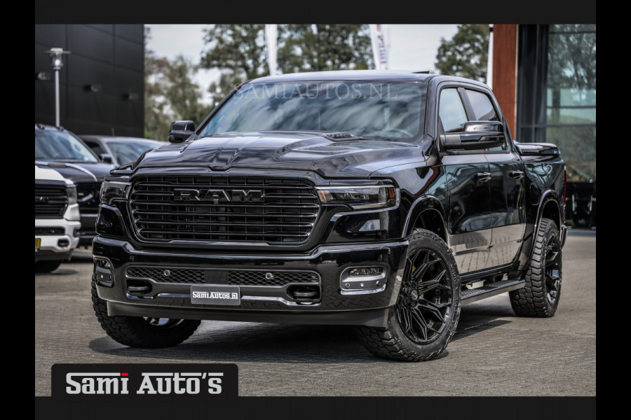 Dodge Ram 2025 LARAMIE NIGHT PREMIUM | BOM VOL + 14.4 INCH SCHERM BOM VOL | LUCHTVERING | HUD | HURRICAN 420PK 636 Nm TWIN TURBO | PRIJS M DUBBELE CABINE | PICK UP | 5 PERSOONS | DC | GRIJSKENTEKEN | VOORRAAD NR 2236 - 8748