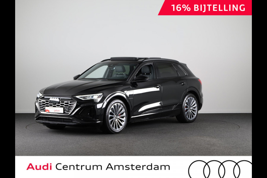 Audi Q8 e-tron 50 quattro S Edition 95 kWh 340pk | Panoramadak | 21 inch Lichtmetalen velgen | Parkeercamera | Verwarmbare voorstoelen