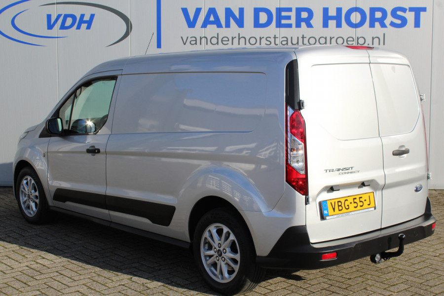 Ford Transit Connect 1.5-100pk EcoBlue L2. Erg nette Ford Transit Connect L2 / verlengde uitvoering. Airco, telefoonvoorbereiding, trekhaak, verwarmd voorraam, mistverlichting, LM wielen, metallic lak, bijrijdersbank etc