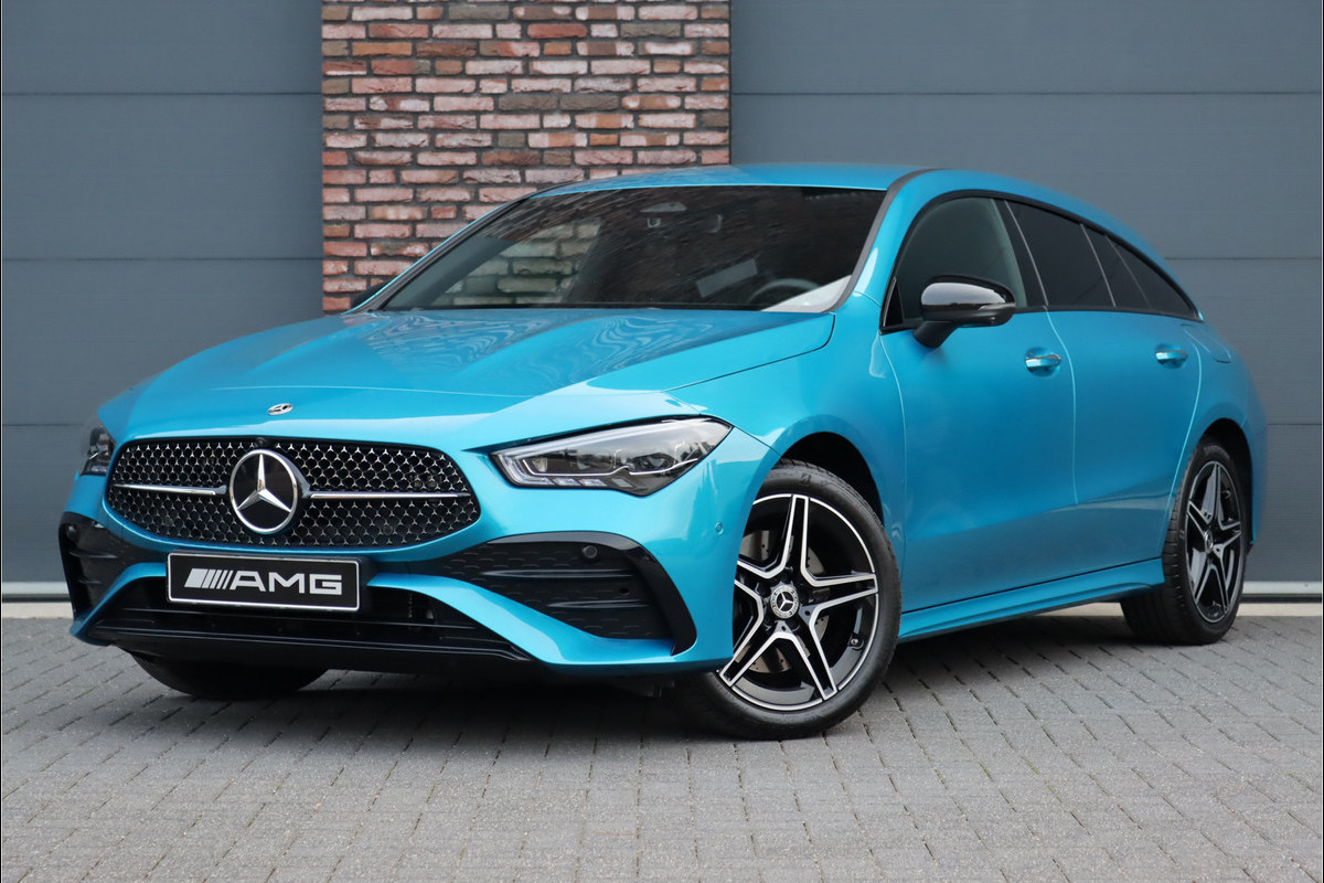 Mercedes-Benz CLA-Klasse Shooting Brake 250 e AMG Line Aut8 | Face Lift | Distronic Pro | Memory | Trekhaak | Nightpakket | Keyless Go | Sfeerverlichting | Verwarmd Stuurwiel | Surround Camera | Advanced Sound System | Augmented Reality |