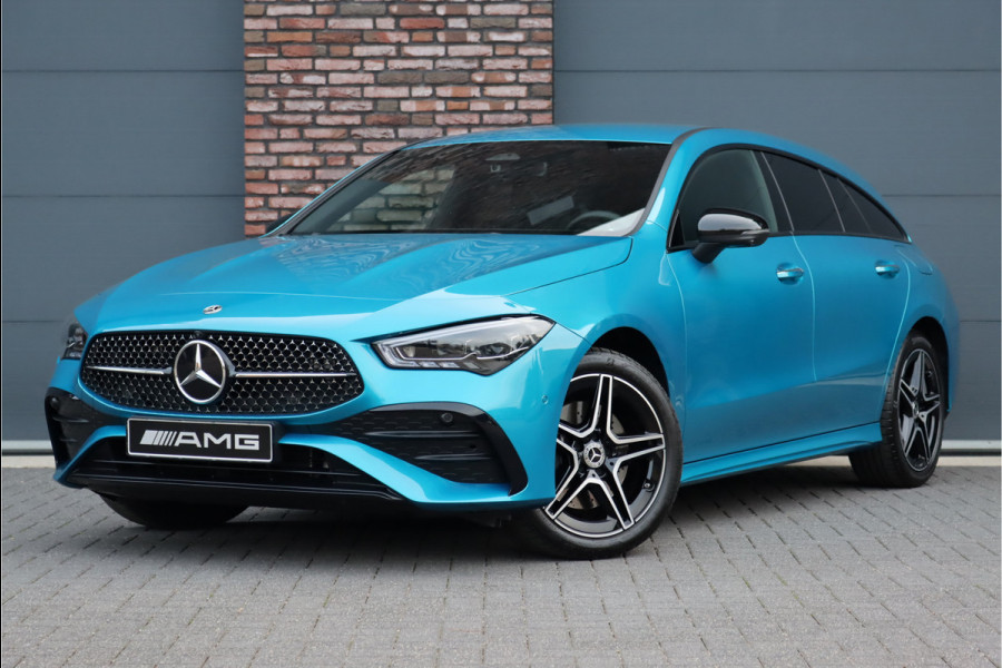 Mercedes-Benz CLA-Klasse Shooting Brake 250 e AMG Line Aut8 | Face Lift | Distronic Pro | Memory | Trekhaak | Nightpakket | Keyless Go | Sfeerverlichting | Verwarmd Stuurwiel | Surround Camera | Advanced Sound System | Augmented Reality |