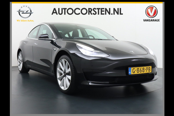 Tesla Model 3 SR+60kWh 325PK Trekhaak AutoPilot FSD.vb Leer PanoDak Adaptive cruise 19" Camera's Elektr.-Stuur+Stoelen+Spiegels+Geheugen+Easy- Ecc Navigatiesysteem full map LED-a+v Comfortstoel(en) ACC Dual-ECC DAB Voorverwarmen interieur via App Keyless via Telefoonsleutel One-Pedal-Drive