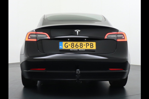 Tesla Model 3 SR+60kWh 325PK Trekhaak AutoPilot FSD.vb Leer PanoDak Adaptive cruise 19" Camera's Elektr.-Stuur+Stoelen+Spiegels+Geheugen+Easy- Ecc Navigatiesysteem full map LED-a+v Comfortstoel(en) ACC Dual-ECC DAB Voorverwarmen interieur via App Keyless via Telefoonsleutel One-Pedal-Drive