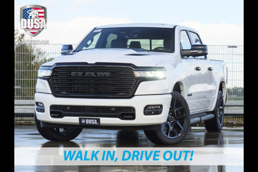 Dodge Ram 1500 | Laramie | Night Edition | Crew Cab | 4X4 | 2025 Panorama | 14,4-inch Touchscreen | Passenger Display Meerprijs extra opties / Accessoires zoals Deksel, Backflip, Fenders, wraps, Stripings etc