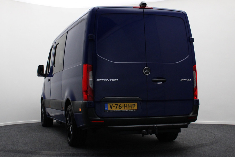 Mercedes-Benz Sprinter 314 CDI Aut. L2H1 DC 6-zits Leer, Camera, Apple Carplay, Standkachel, Cruise, Airco, Trekhaak, 18''