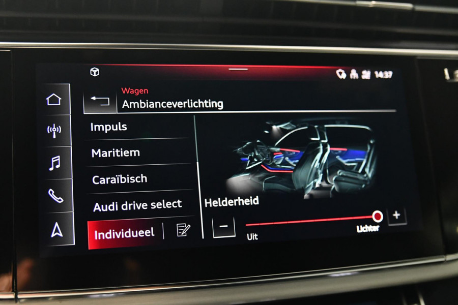 Audi Q8 55 TFSI e quattro BTW,3x S-Line. Luchtv, Softclose, Pano, ACC, 23'',B&O, Stuurvw, Keyless, Camera, Trekhaak, CarPlay!