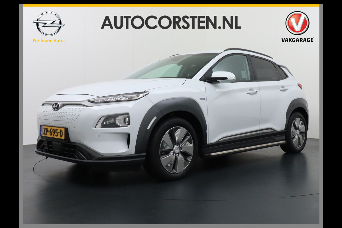 Hyundai Kona EV Premium 64kWh Android Auto Apple Carplay Navi Ecc Leder Heads-Up Display Camera Adap-Cruise Control DAB Keyless Dodehoek-Assist Stoelverwarming-koeling Stuurverwarming PDC Bluetooth Lane Assist Led Connected services Orig.NLse Auto Sterke EV, Enorm Efficient en grote accu! 449km WLTP