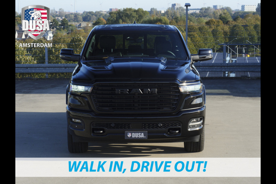 Dodge Ram 1500 | Laramie | Night Edition | Crew Cab | 4X4 | 2025 Panorama | 14,4-inch Touchscreen | Passenger Display Meerprijs extra opties / Accessoires zoals Deksel, Backflip, Fenders, wraps, Stripings etc