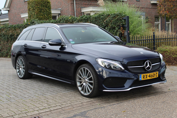 Mercedes-Benz C-Klasse Estate 350 e 210PK Hybride Business Solution AMG ✓panoramadak ✓zwart leder ✓camera