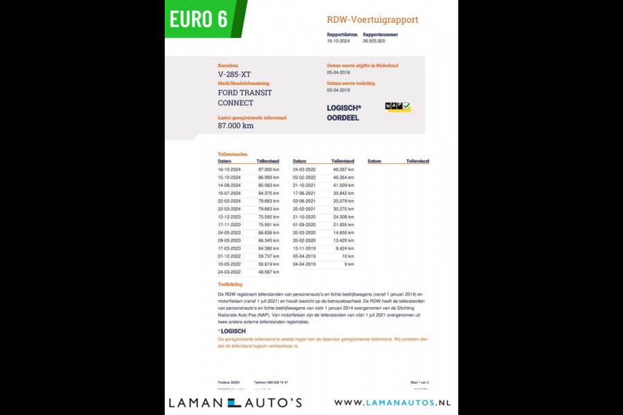 Ford Transit Connect 1.5 EcoBlue 75pk L1 Trend | Euro 6 Airco Metallic | Voorschoten