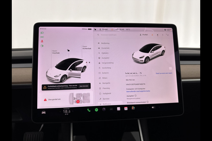 Tesla Model 3 Standard RWD Plus 60 kWh (INCL-BTW) Aut. *PANO | TOWBAR | AUTO-PILOT | NAPPA-LEATHER | KEYLESS | FULL-LED | MEMORY-PACK | SURROUND-VIEW | DAB | APP-CONNECT | DIGI-COCKPIT | LANE-ASSIST | COMFORT-SEATS | 18"ALU*