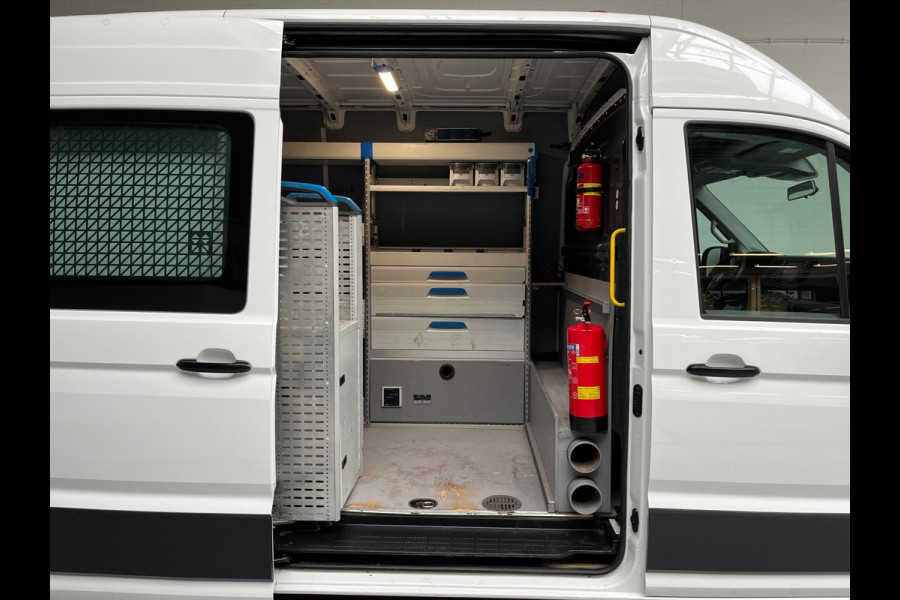 Volkswagen Crafter AUTOMAAT SERVICEWAGEN 35 2.0 TDI 140PK euro6 L3H3 (oude L2H2) V230 OMVORMER SORTIMO STANDKACHEL RIJKLAARPRIJS