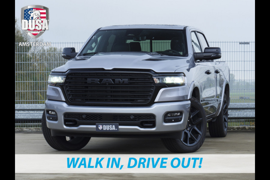 Dodge Ram 1500 | Laramie | Night Edition | 3.0L I6 Hurricane | Crew Cab | 4X4 | Panorama | Niveau regeling | 14,4-inch Touchscreen | Passenger Display | Getoonde accessoires zijn verkrijgbaar tegen meerprijs