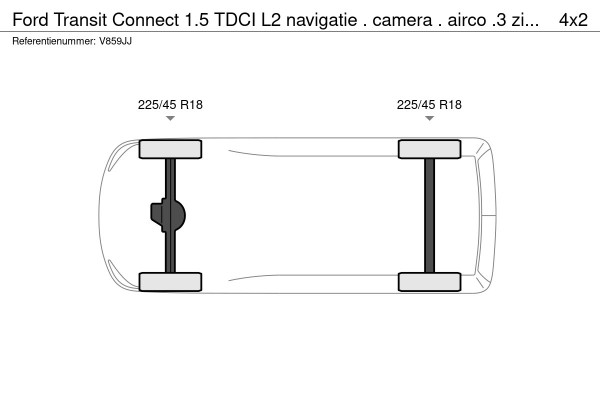 Ford Transit Connect 1.5 TDCI L2 navigatie . camera . airco .3 zits. 100pk