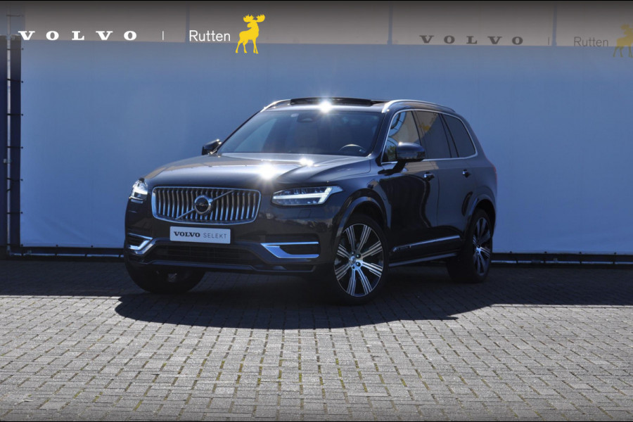 Volvo XC90 T8 455PK Automaat Recharge AWD Ultimate Bright Massage stoelen / Stoelverwarming en ventilatie voor / Luchtvering / Semi-elektrisch inklapbare trekhaak / Head-up display / Bowers & Wilkins Audio / 360 camera / Pilot assist / Adaptive cruise control / Elektrische achterklep / Keyless entry /