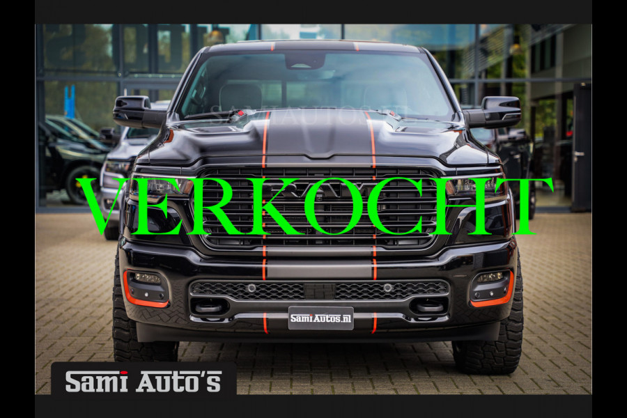 Dodge Ram 2025 LARAMIE NIGHT PREMIUM | BOM VOL + 14.4 INCH SCHERM BOM VOL | LUCHTVERING | HUD | HURRICAN 420PK 636 Nm TWIN TURBO | PRIJS M DUBBELE CABINE | PICK UP | 5 PERSOONS | DC | GRIJSKENTEKEN | VOORRAAD NR 2219 - 4971