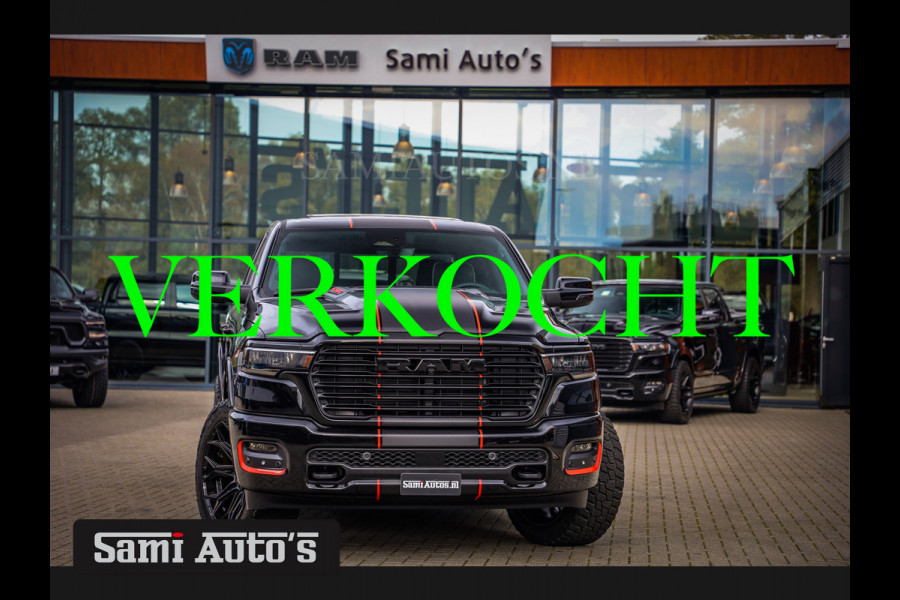 Dodge Ram 2025 LARAMIE NIGHT PREMIUM | BOM VOL + 14.4 INCH SCHERM BOM VOL | LUCHTVERING | HUD | HURRICAN 420PK 636 Nm TWIN TURBO | PRIJS M DUBBELE CABINE | PICK UP | 5 PERSOONS | DC | GRIJSKENTEKEN | VOORRAAD NR 2219 - 4971