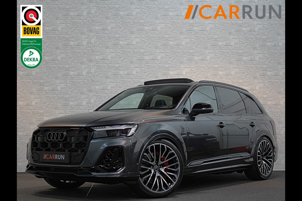 Audi Q7 60 TFSI e Competition | Nieuw! | 360 View | RS-Stoelen | Panorama | ACC | Laser-LED | B&O Sound | 23'' | Head-Up | Memory | Trekhaak | Keyless-Entry | Stuurwiel verwarming | Stoelverwarming V+A | Autom. Parkeren | Luchtvering | Carplay | Draadloos Laden |