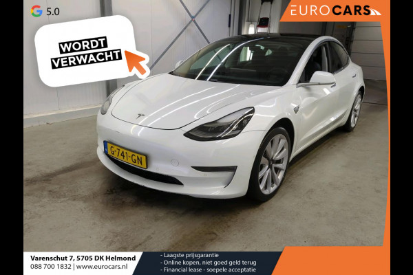 Tesla Model 3 RWD 60 kWh Standard Range Plus Navigatie Panoramadak 360 camera Parkeersensoren Stoelverwarming 19" lichtmetalen velgen Ledverlichting Leder Climate Control