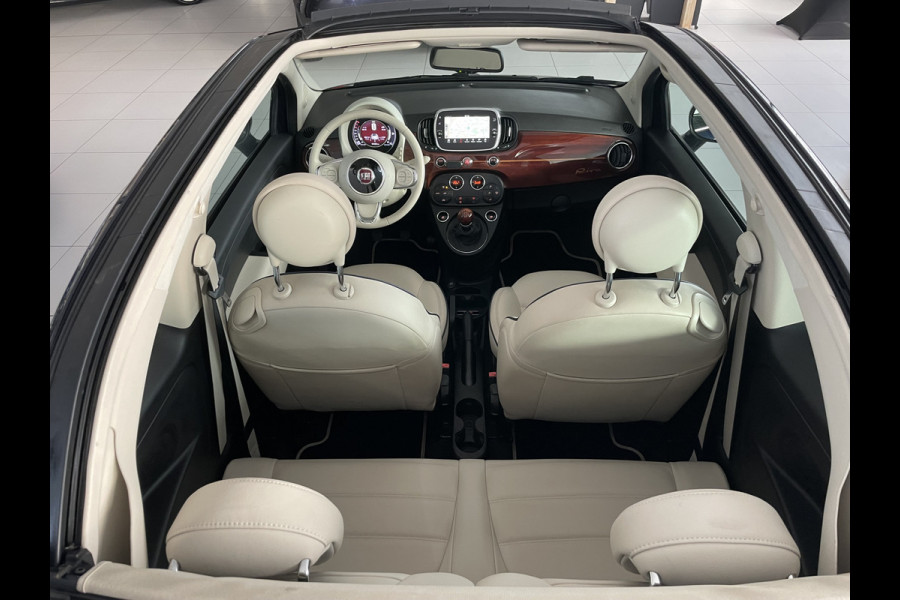 Fiat 500C Cabrio 0.9 TwinAir Turbo Riva Speciale unieke uitvoering! met E-Bedienbare kap / Int. met houtafwerking 105 pk Clim. control - ParkS-A - Navi - U-con. - Radio/USB/AUX/TEL/Blueth. - MFL-Stuurwiel - ML - LMV - L-Bekl. - CD+AB - Ramen E-VZ - Spiegels E-V=VW - B-Assist