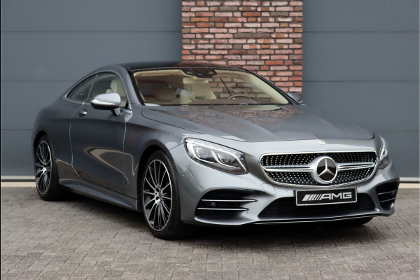 Mercedes-Benz S-Klasse Coupé 450 4MATIC Premium+ AMG Line Aut9 | Panoramadak | Stoelventilatie | Distronic+ | Verwarmd Stuurwiel | Massage | Burmester | Vlakkenverwarming | HUD | DAB | Keyless Go |