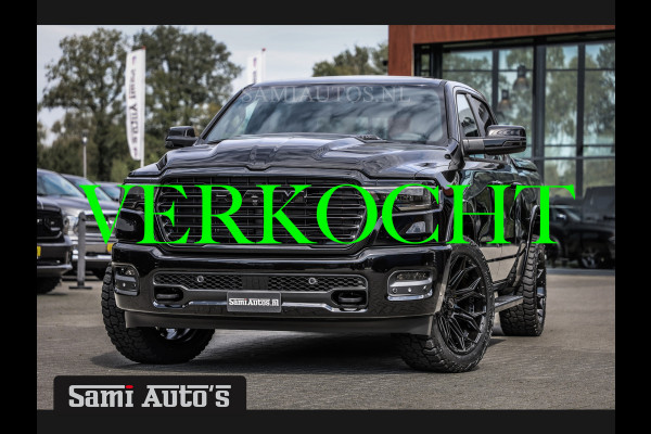 Dodge Ram PREMIUM NIGHT 2025 | BOM VOL + 14.4 INCH SCHERM BOM VOL | LUCHTVERING | HUD | HURRICAN 420PK 636 Nm TWIN TURBO | PRIJS MET LPG E DUBBELE CABINE | PICK UP | 5 PERSOONS | DC | GRIJSKENTEKEN | VOORRAAD NR 2228 - 7653