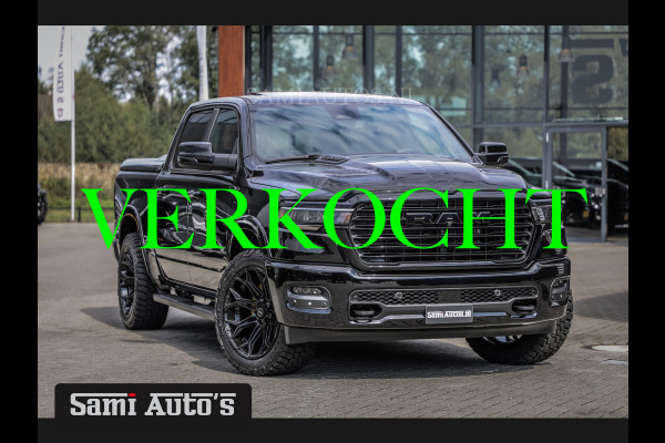 Dodge Ram PREMIUM NIGHT 2025 | BOM VOL + 14.4 INCH SCHERM BOM VOL | LUCHTVERING | HUD | HURRICAN 420PK 636 Nm TWIN TURBO | PRIJS MET LPG E DUBBELE CABINE | PICK UP | 5 PERSOONS | DC | GRIJSKENTEKEN | VOORRAAD NR 2228 - 7653