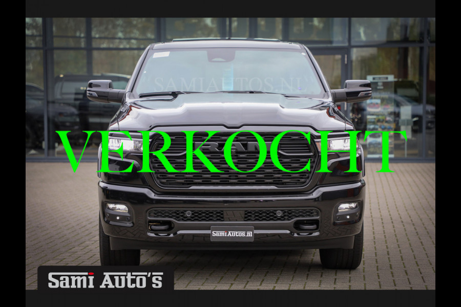 Dodge Ram ALL-IN PRIJS 2025 BIGHORN NIGHT HURRICAN 420PK 636 Nm TWIN TURBO | PRIJS MET LPG EN GARANTIE | DUBBELE CABINE | PICK UP | 5 PERSOONS | DC | GRIJSKENTEKEN | VOORAAD 2221 - 5259