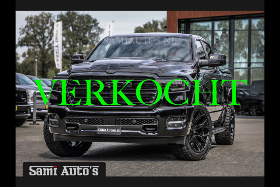 Dodge Ram 2025 LARAMIE NIGHT PREMIUM | BOM VOL + 14.4 INCH SCHERM BOM VOL | LUCHTVERING | HUD | HURRICAN 420PK 636 Nm TWIN TURBO | PRIJS M DUBBELE CABINE | PICK UP | 5 PERSOONS | DC | GRIJSKENTEKEN | VOORRAAD NR 2209 - 4954