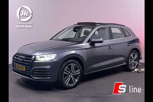 Audi Q5 55 TFSI e quattro S Line Plug In Hybrid 367pk PHEV | Luchtvering | Panodak | Trekhaak af Fabriek | 360 Camera | Head Up | 20 "L.M | Apple Carplay |