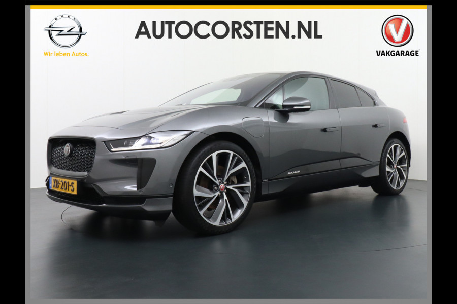 Jaguar I-PACE EV400 HSE NEW BATTERY! 90 kWh 400pk 4WD Active -Air-Suspension Gekoelde-Elektr.Leer-Sport-Comfort-stoel Pano.dak VirtualCockpit  Adaptive Dynamics Adaptive Surface Response actieve luchtvering! Head-up Display Meridan Surround Sound (825Watt!) Verwarmde Stuur Voorruit+Sproeiers Hill-Hold 4x4 AWD(4) wiel aandrijving Luchtvering Zwarte-Hemel Snelladen 104kw DC p/uur en thuisladen 1 fase max 7,4kw/uur bij 32a (of 3x16A omzetten naar 1x32A via de Ratio EV Transformer Charger zond