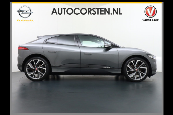 Jaguar I-PACE EV400 HSE NEW BATTERY! 90 kWh 400pk 4WD Active -Air-Suspension Gekoelde-Elektr.Leer-Sport-Comfort-stoel Pano.dak VirtualCockpit  Adaptive Dynamics Adaptive Surface Response actieve luchtvering! Head-up Display Meridan Surround Sound (825Watt!) Verwarmde Stuur Voorruit+Sproeiers Hill-Hold 4x4 AWD(4) wiel aandrijving Luchtvering Zwarte-Hemel Snelladen 104kw DC p/uur en thuisladen 1 fase max 7,4kw/uur bij 32a (of 3x16A omzetten naar 1x32A via de Ratio EV Transformer Charger zond