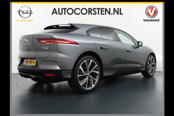 Jaguar I-PACE EV400 HSE NEW BATTERY! 90 kWh 400pk 4WD Active -Air-Suspension Gekoelde-Elektr.Leer-Sport-Comfort-stoel Pano.dak VirtualCockpit  Adaptive Dynamics Adaptive Surface Response actieve luchtvering! Head-up Display Meridan Surround Sound (825Watt!) Verwarmde Stuur Voorruit+Sproeiers Hill-Hold 4x4 AWD(4) wiel aandrijving Luchtvering Zwarte-Hemel Snelladen 104kw DC p/uur en thuisladen 1 fase max 7,4kw/uur bij 32a (of 3x16A omzetten naar 1x32A via de Ratio EV Transformer Charger zond