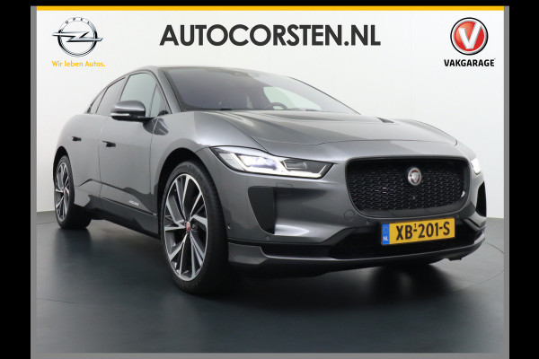 Jaguar I-PACE EV400 HSE NEW BATTERY! 90 kWh 400pk 4WD Active -Air-Suspension Gekoelde-Elektr.Leer-Sport-Comfort-stoel Pano.dak VirtualCockpit  Adaptive Dynamics Adaptive Surface Response actieve luchtvering! Head-up Display Meridan Surround Sound (825Watt!) Verwarmde Stuur Voorruit+Sproeiers Hill-Hold 4x4 AWD(4) wiel aandrijving Luchtvering Zwarte-Hemel Snelladen 104kw DC p/uur en thuisladen 1 fase max 7,4kw/uur bij 32a (of 3x16A omzetten naar 1x32A via de Ratio EV Transformer Charger zond